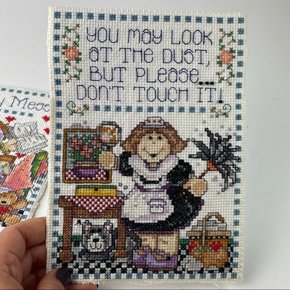 HUMOUR Messy House Cross Stitch 5 x 7 Lot is Two - Picture 9 of 12